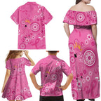 Pink Ribbon Australia Family Matching Off Shoulder Maxi Dress and Hawaiian Shirt Breast Cancer Awareness Aboriginal Cacatua leadbeateri - Aussie Hoodie