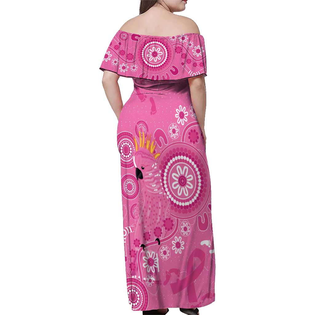 Pink Ribbon Australia Family Matching Off Shoulder Maxi Dress and Hawaiian Shirt Breast Cancer Awareness Aboriginal Cacatua leadbeateri - Aussie Hoodie