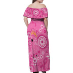 Pink Ribbon Australia Family Matching Off Shoulder Maxi Dress and Hawaiian Shirt Breast Cancer Awareness Aboriginal Cacatua leadbeateri - Aussie Hoodie