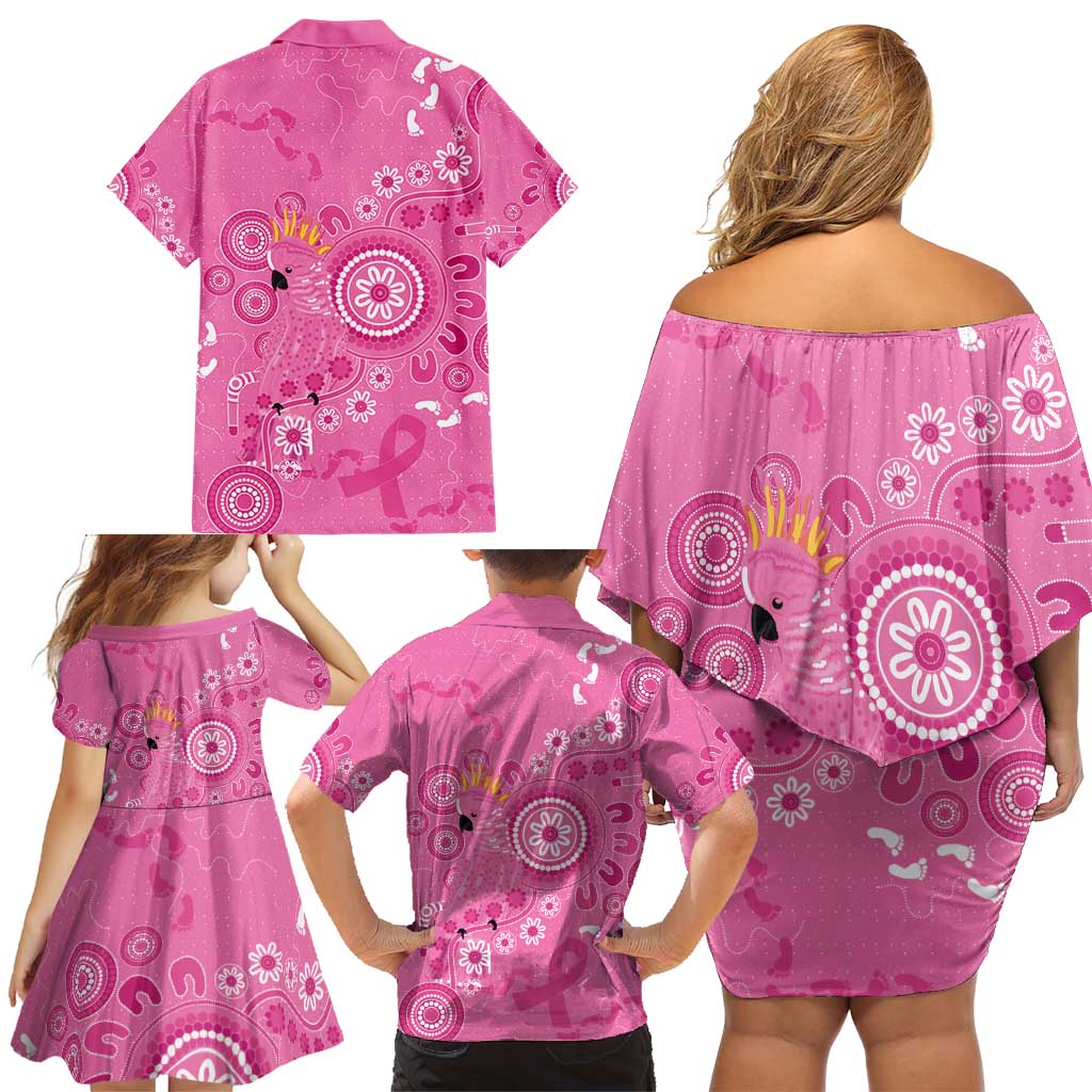 Pink Ribbon Australia Family Matching Off Shoulder Short Dress and Hawaiian Shirt Breast Cancer Awareness Aboriginal Cacatua leadbeateri - Aussie Hoodie