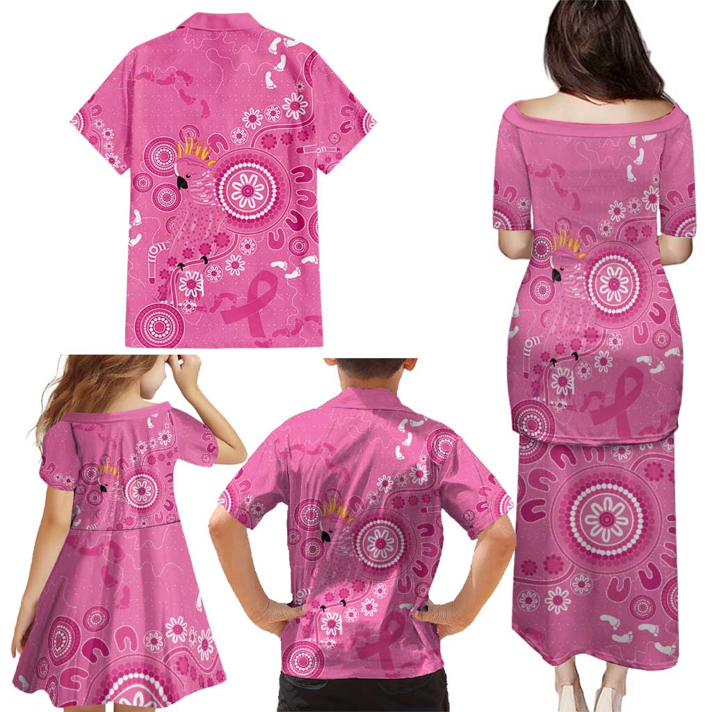Pink Ribbon Australia Family Matching Puletasi and Hawaiian Shirt Breast Cancer Awareness Aboriginal Cacatua leadbeateri - Aussie Hoodie