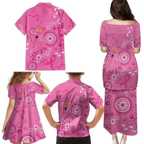 Pink Ribbon Australia Family Matching Puletasi and Hawaiian Shirt Breast Cancer Awareness Aboriginal Cacatua leadbeateri - Aussie Hoodie