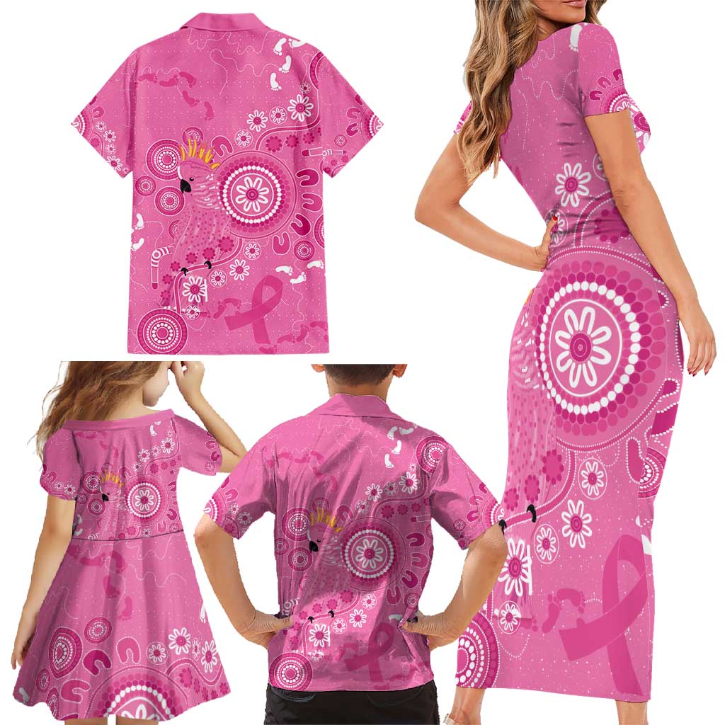 Pink Ribbon Australia Family Matching Short Sleeve Bodycon Dress and Hawaiian Shirt Breast Cancer Awareness Aboriginal Cacatua leadbeateri - Aussie Hoodie