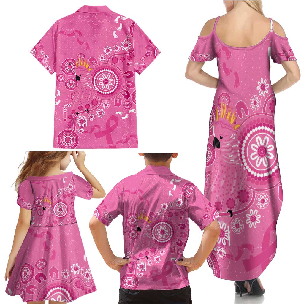 Pink Ribbon Australia Family Matching Summer Maxi Dress and Hawaiian Shirt Breast Cancer Awareness Aboriginal Cacatua leadbeateri - Aussie Hoodie