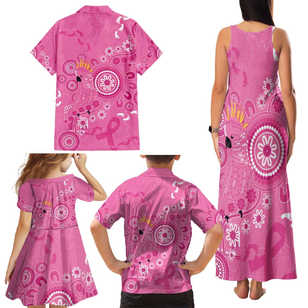 Pink Ribbon Australia Family Matching Tank Maxi Dress and Hawaiian Shirt Breast Cancer Awareness Aboriginal Cacatua leadbeateri - Aussie Hoodie
