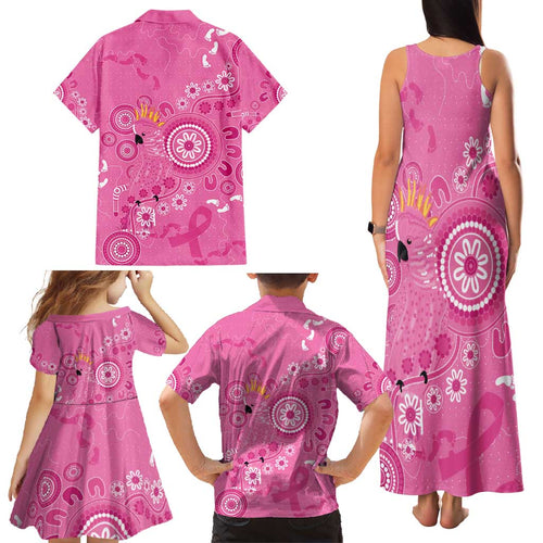 Pink Ribbon Australia Family Matching Tank Maxi Dress and Hawaiian Shirt Breast Cancer Awareness Aboriginal Cacatua leadbeateri - Aussie Hoodie