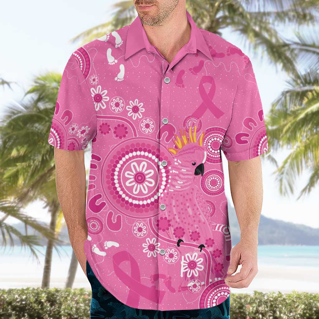 Pink Ribbon Australia Hawaiian Shirt Breast Cancer Awareness Aboriginal Cacatua leadbeateri - Aussie Hoodie
