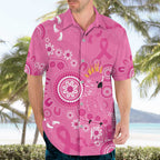Pink Ribbon Australia Hawaiian Shirt Breast Cancer Awareness Aboriginal Cacatua leadbeateri - Aussie Hoodie
