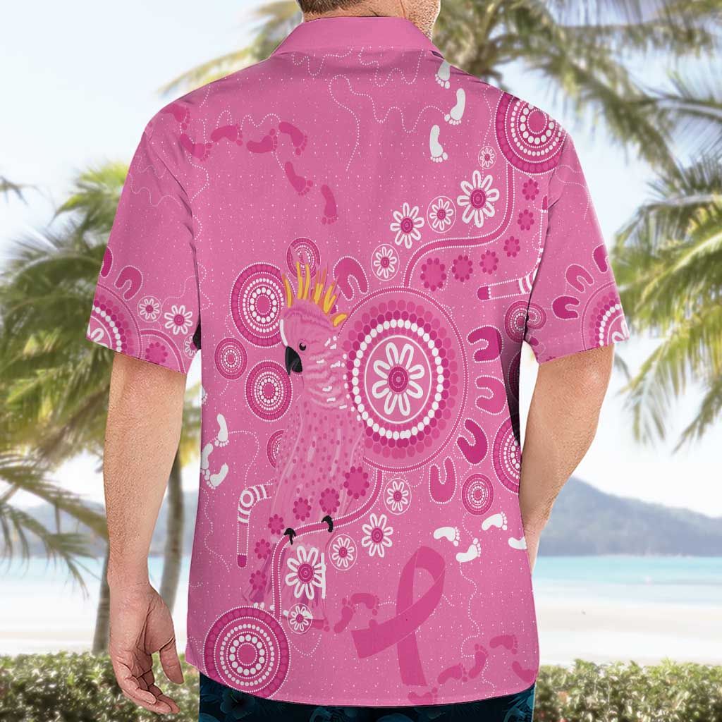 Pink Ribbon Australia Hawaiian Shirt Breast Cancer Awareness Aboriginal Cacatua leadbeateri - Aussie Hoodie