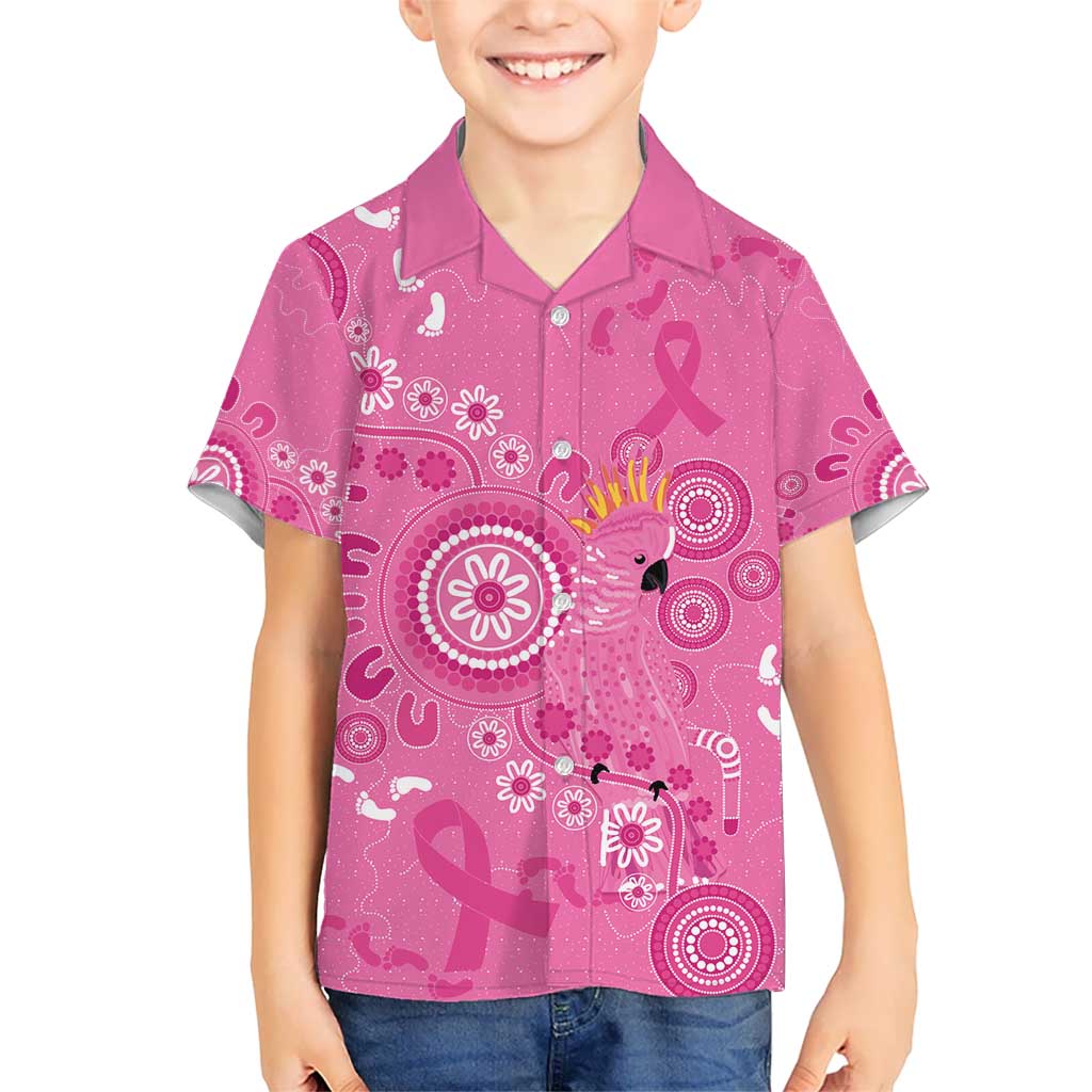 Pink Ribbon Australia Hawaiian Shirt Breast Cancer Awareness Aboriginal Cacatua leadbeateri - Aussie Hoodie