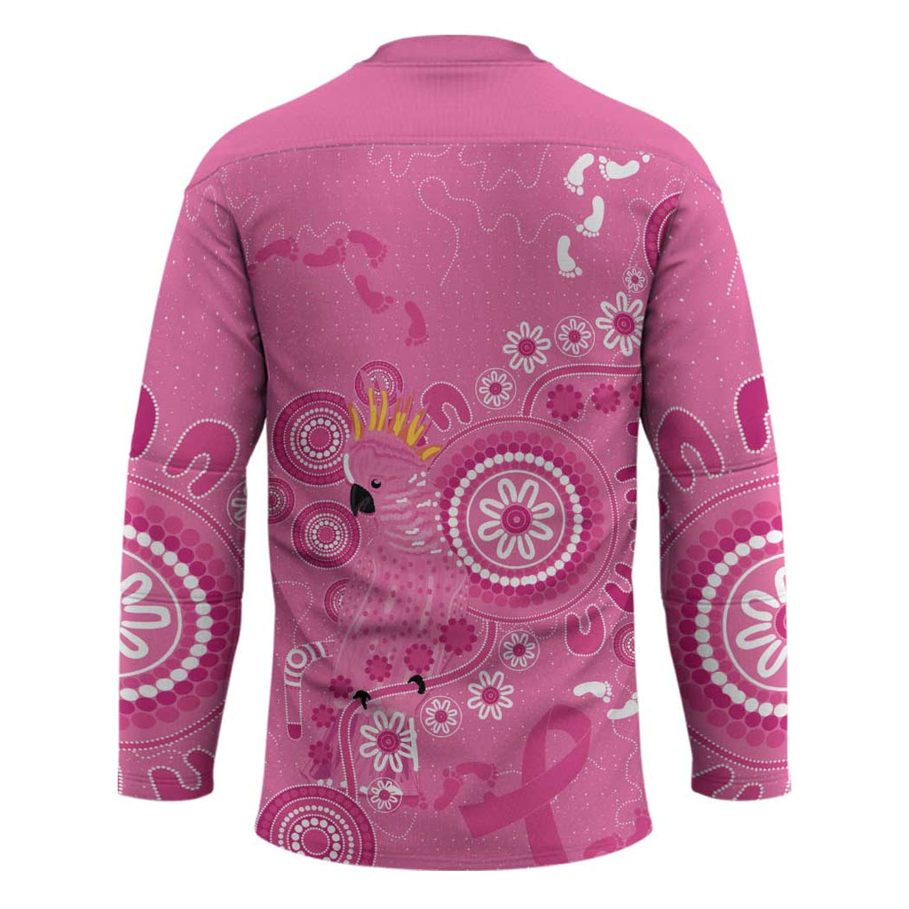 Pink Ribbon Australia Hockey Jersey Breast Cancer Awareness Aboriginal Cacatua leadbeateri - Aussie Hoodie