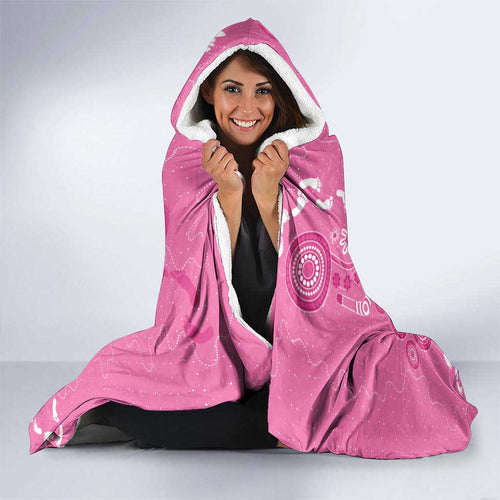 Pink Ribbon Australia Hooded Blanket Breast Cancer Awareness Aboriginal Cacatua leadbeateri - Aussie Hoodie