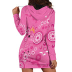 Pink Ribbon Australia Hoodie Dress Breast Cancer Awareness Aboriginal Cacatua leadbeateri - Aussie Hoodie