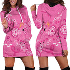 Pink Ribbon Australia Hoodie Dress Breast Cancer Awareness Aboriginal Cacatua leadbeateri - Aussie Hoodie