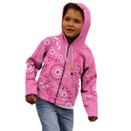Pink Ribbon Australia Kid Hoodie Breast Cancer Awareness Aboriginal Cacatua leadbeateri - Aussie Hoodie