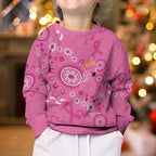 Pink Ribbon Australia Kid Ugly Christmas Sweater Breast Cancer Awareness Aboriginal Cacatua leadbeateri - Aussie Hoodie