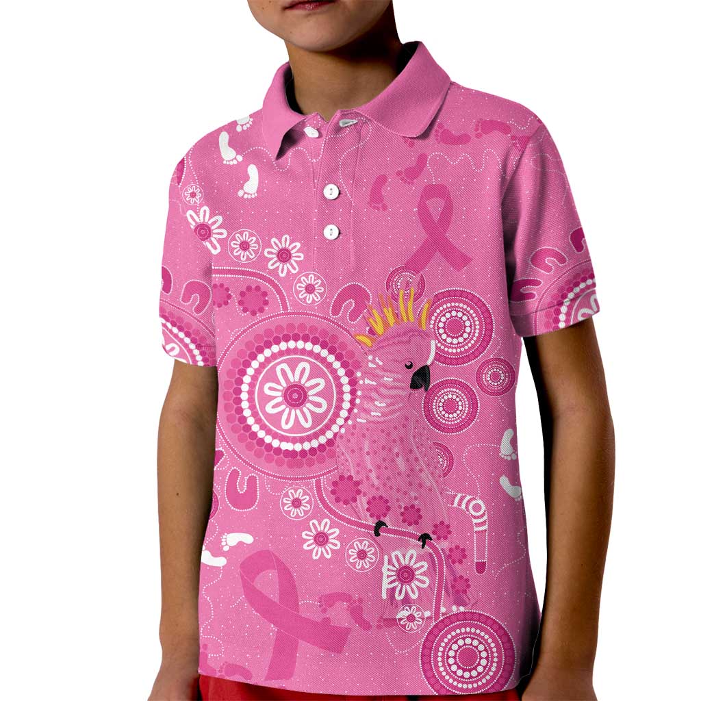 Pink Ribbon Australia Kid Polo Shirt Breast Cancer Awareness Aboriginal Cacatua leadbeateri - Aussie Hoodie