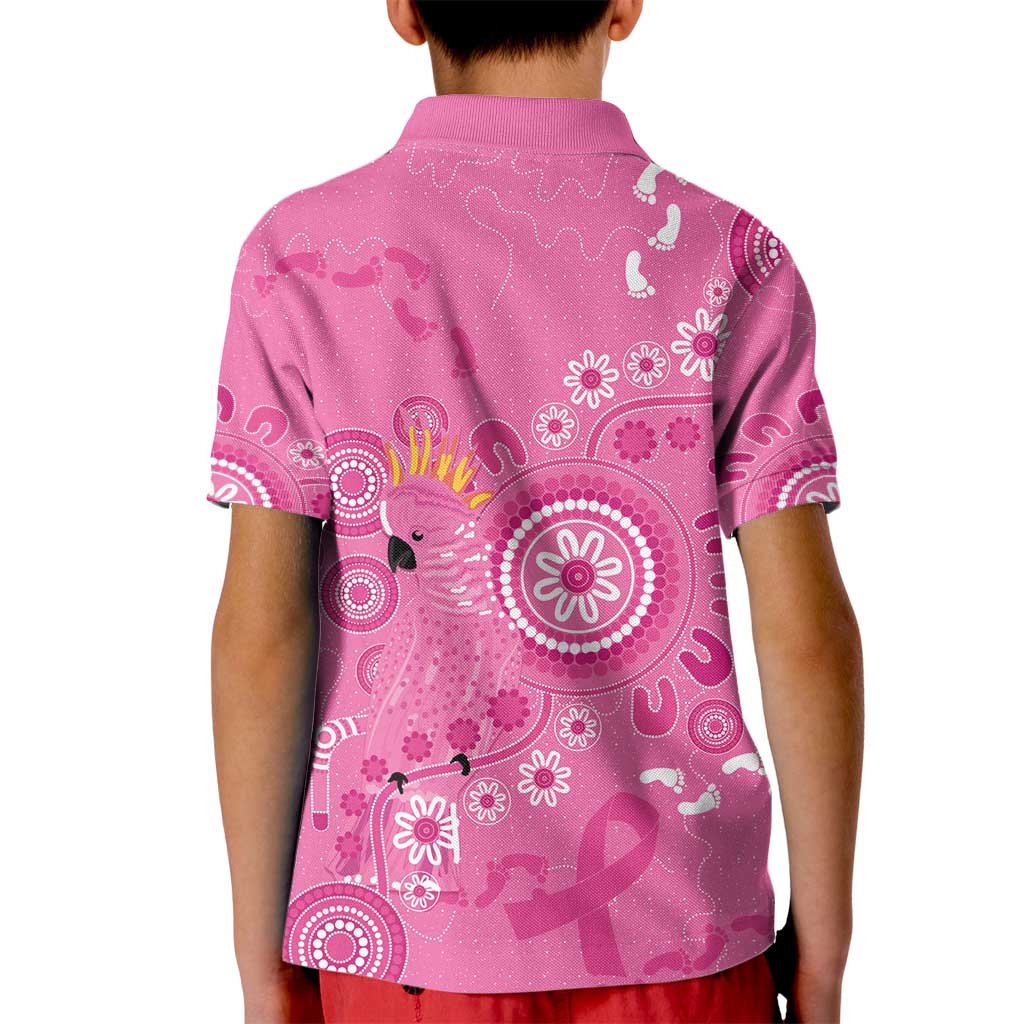 Pink Ribbon Australia Kid Polo Shirt Breast Cancer Awareness Aboriginal Cacatua leadbeateri - Aussie Hoodie