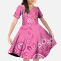 Pink Ribbon Australia Kid Short Sleeve Dress Breast Cancer Awareness Aboriginal Cacatua leadbeateri - Aussie Hoodie