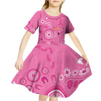 Pink Ribbon Australia Kid Short Sleeve Dress Breast Cancer Awareness Aboriginal Cacatua leadbeateri - Aussie Hoodie