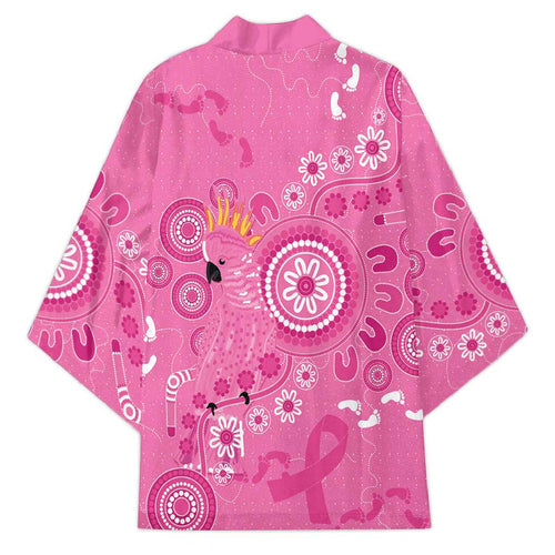 Pink Ribbon Australia Kimono Breast Cancer Awareness Aboriginal Cacatua leadbeateri - Aussie Hoodie