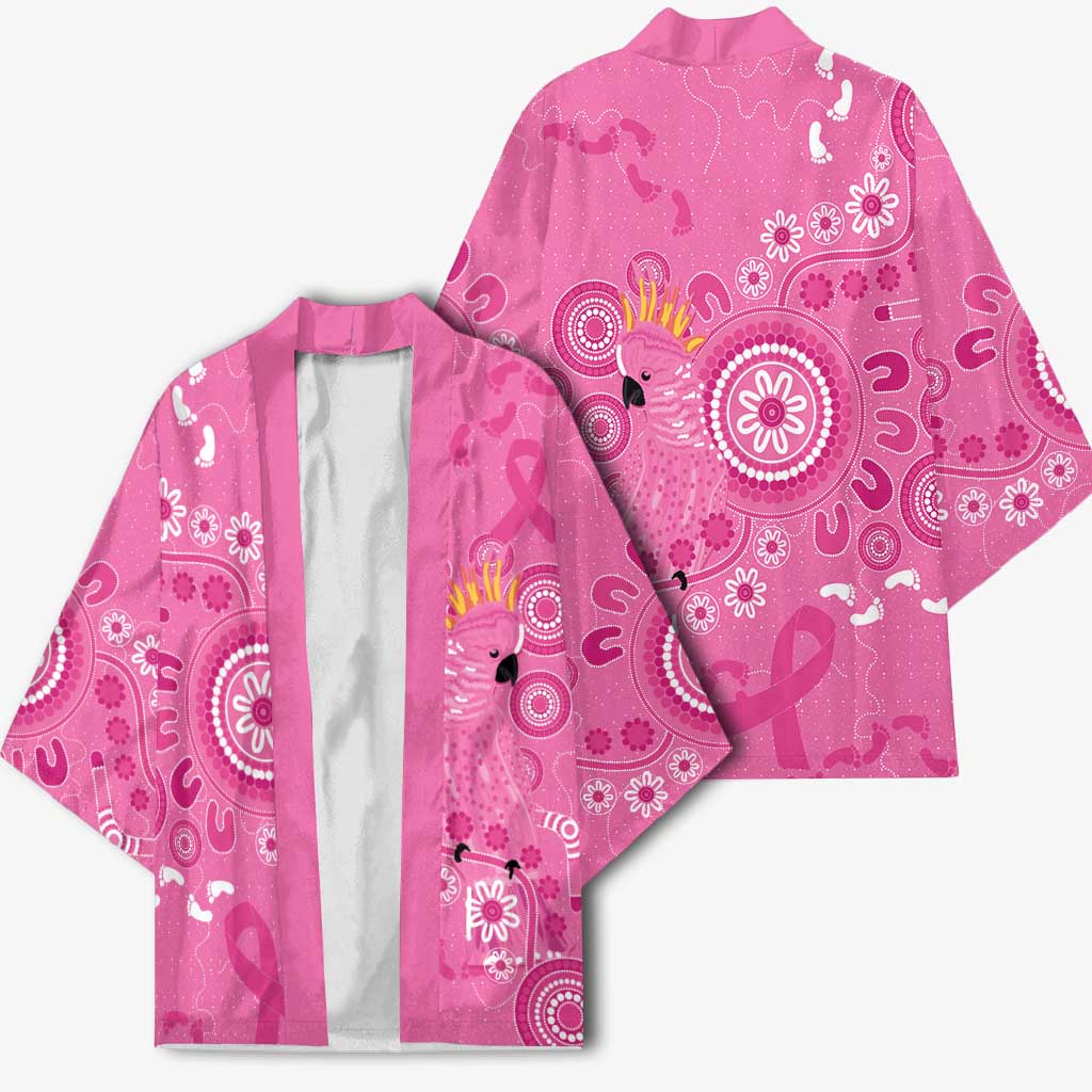 Pink Ribbon Australia Kimono Breast Cancer Awareness Aboriginal Cacatua leadbeateri - Aussie Hoodie