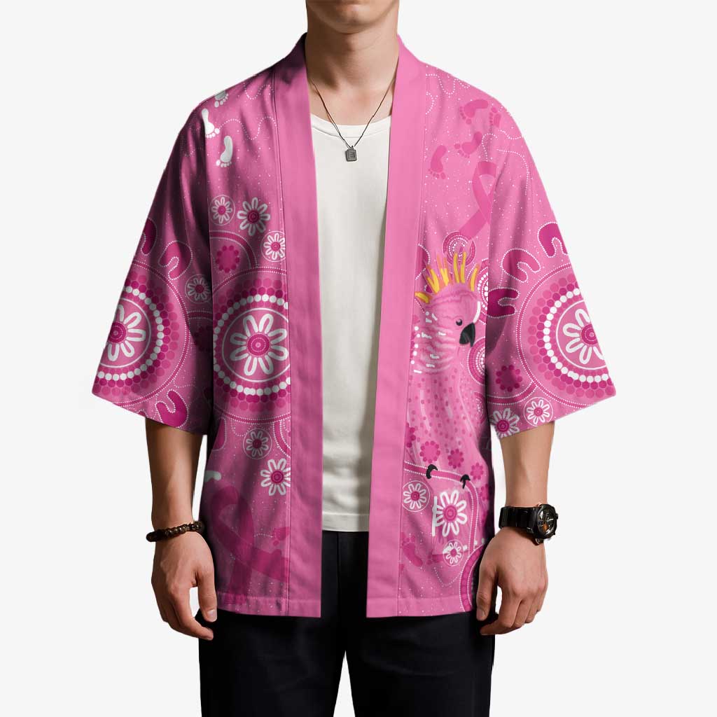 Pink Ribbon Australia Kimono Breast Cancer Awareness Aboriginal Cacatua leadbeateri - Aussie Hoodie