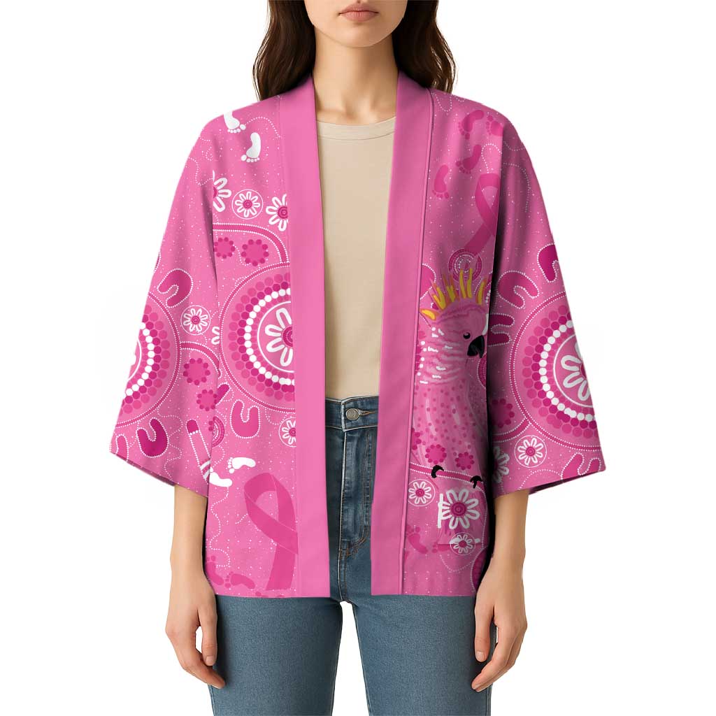 Pink Ribbon Australia Kimono Breast Cancer Awareness Aboriginal Cacatua leadbeateri - Aussie Hoodie