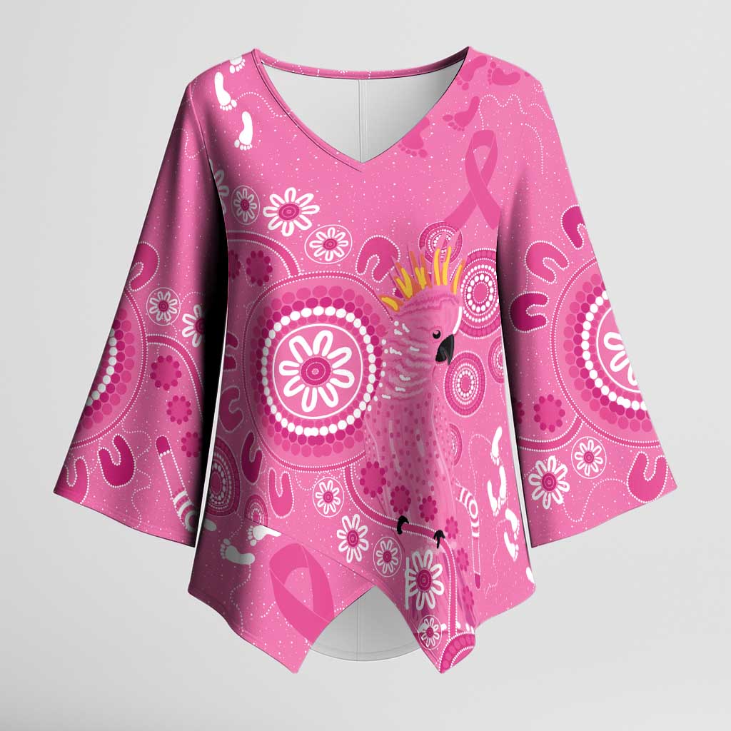 Pink Ribbon Australia Kimono Sleeve Blouse Breast Cancer Awareness Aboriginal Cacatua leadbeateri - Aussie Hoodie