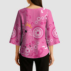 Pink Ribbon Australia Kimono Sleeve Blouse Breast Cancer Awareness Aboriginal Cacatua leadbeateri - Aussie Hoodie