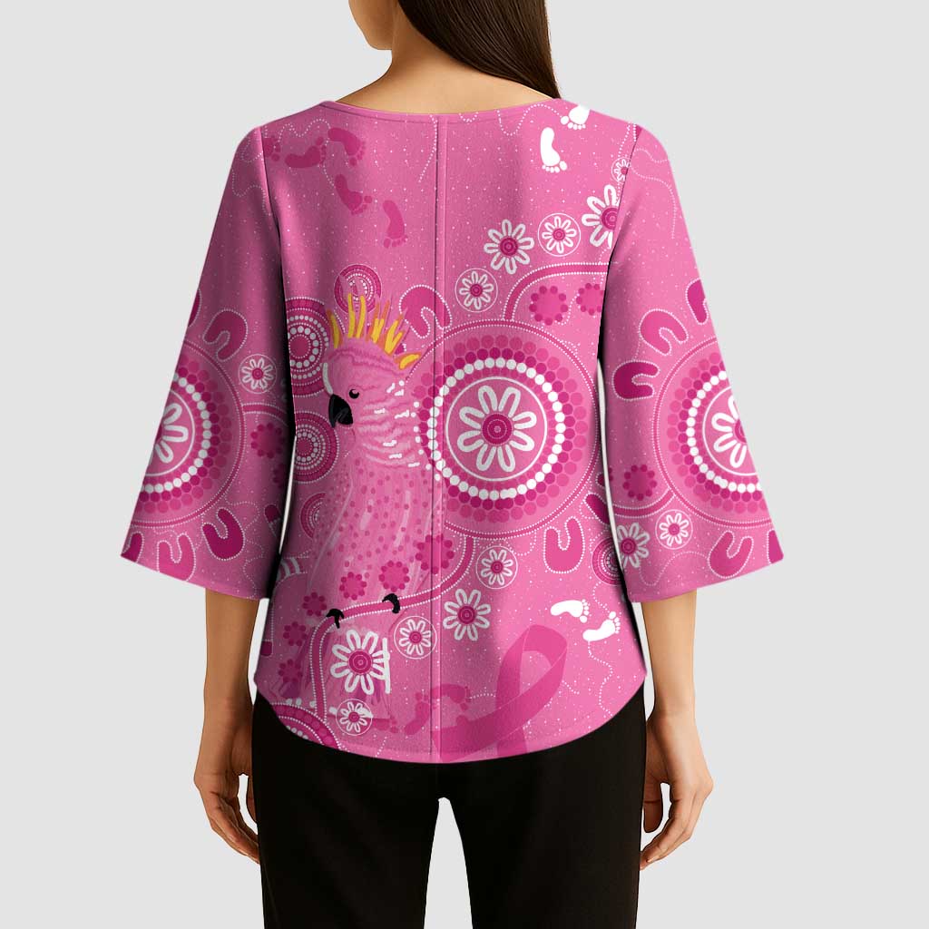 Pink Ribbon Australia Kimono Sleeve Blouse Breast Cancer Awareness Aboriginal Cacatua leadbeateri - Aussie Hoodie