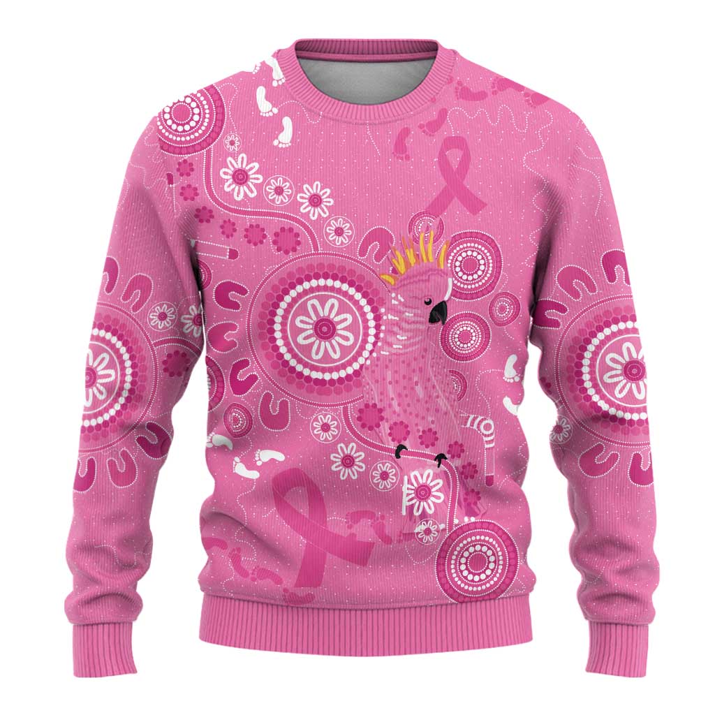 Pink Ribbon Australia Ugly Christmas Sweater Breast Cancer Awareness Aboriginal Cacatua leadbeateri - Aussie Hoodie
