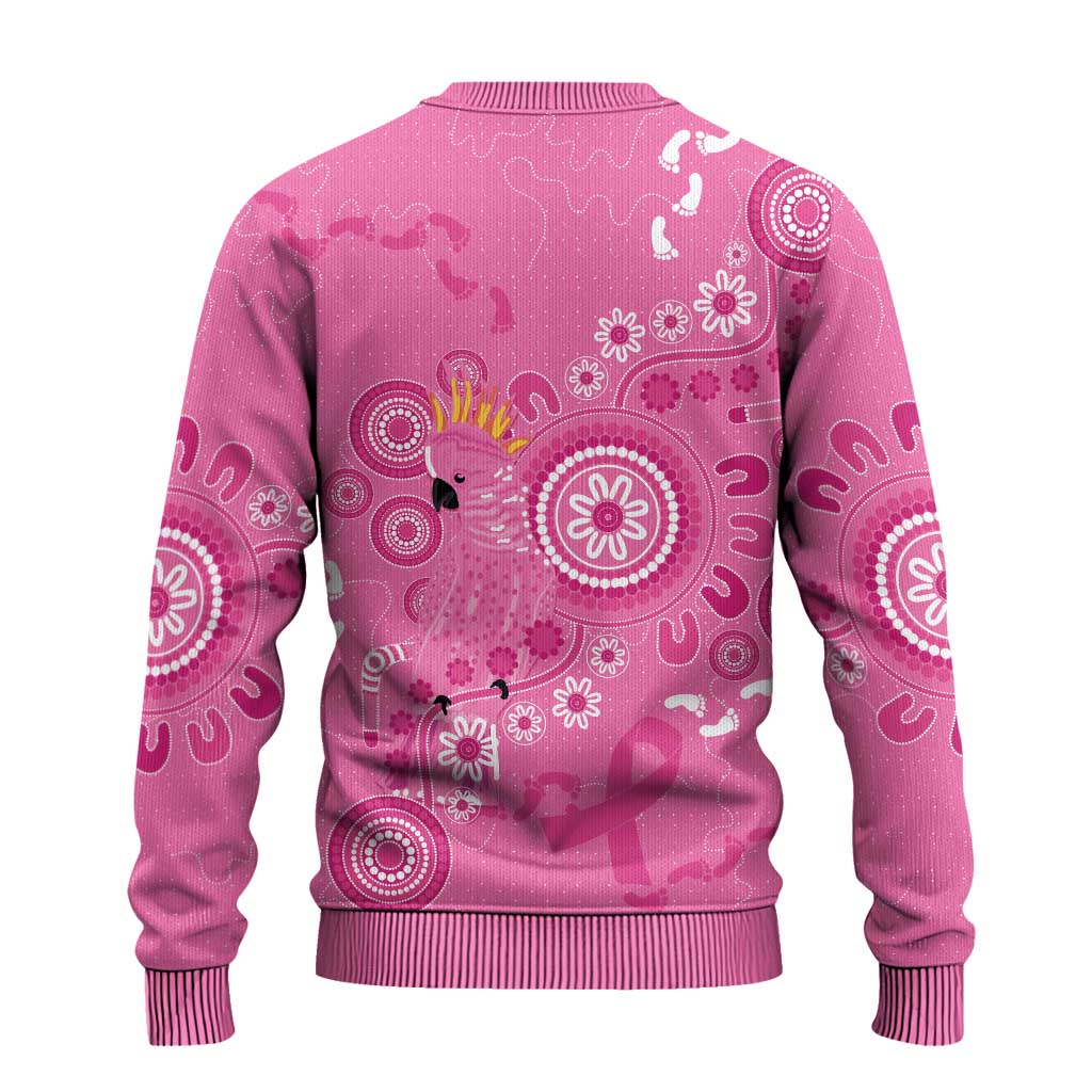Pink Ribbon Australia Ugly Christmas Sweater Breast Cancer Awareness Aboriginal Cacatua leadbeateri - Aussie Hoodie