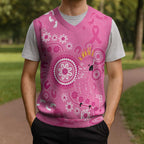 Pink Ribbon Australia Christmas Knitted V-Neck Vest Breast Cancer Awareness Aboriginal Cacatua leadbeateri - Aussie Hoodie