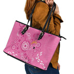 Pink Ribbon Australia Leather Tote Bag Breast Cancer Awareness Aboriginal Cacatua leadbeateri - Aussie Hoodie