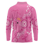 Pink Ribbon Australia Long Sleeve Polo Shirt Breast Cancer Awareness Aboriginal Cacatua leadbeateri - Aussie Hoodie