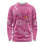Pink Ribbon Australia Long Sleeve Shirt Breast Cancer Awareness Aboriginal Cacatua leadbeateri - Aussie Hoodie
