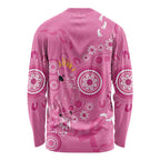 Pink Ribbon Australia Long Sleeve Shirt Breast Cancer Awareness Aboriginal Cacatua leadbeateri - Aussie Hoodie