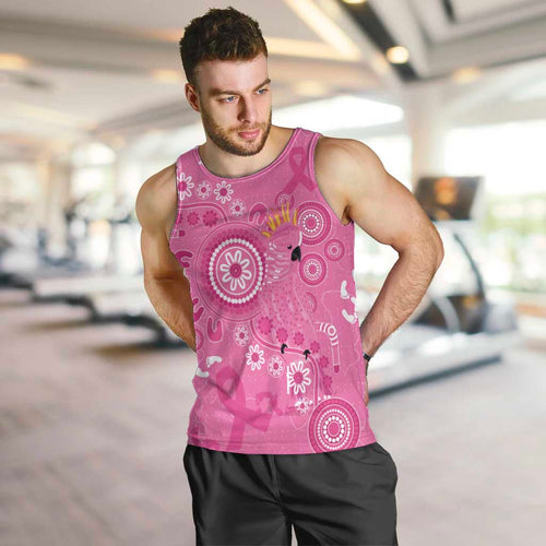 Pink Ribbon Australia Men Tank Top Breast Cancer Awareness Aboriginal Cacatua leadbeateri - Aussie Hoodie