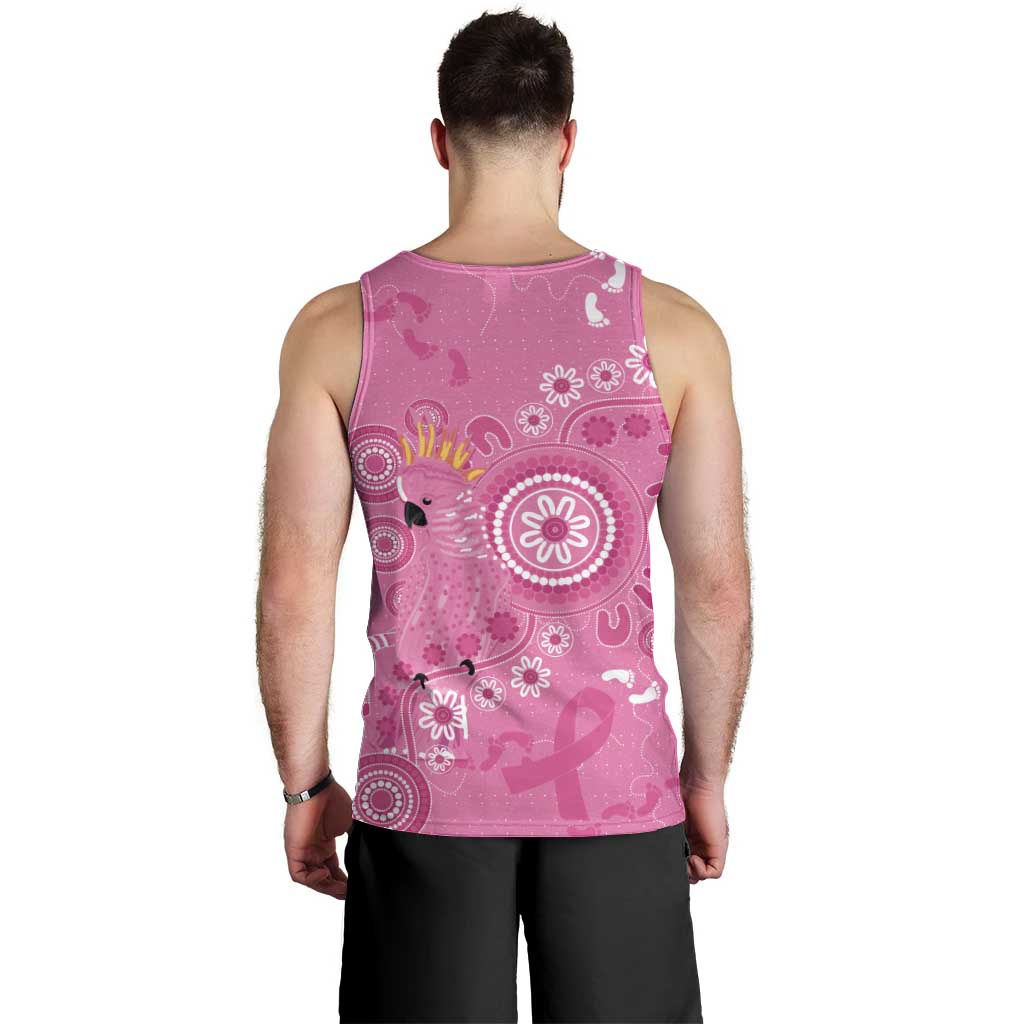 Pink Ribbon Australia Men Tank Top Breast Cancer Awareness Aboriginal Cacatua leadbeateri - Aussie Hoodie