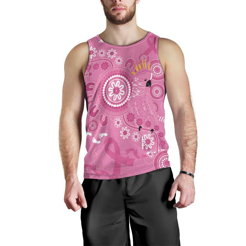 Pink Ribbon Australia Men Tank Top Breast Cancer Awareness Aboriginal Cacatua leadbeateri - Aussie Hoodie