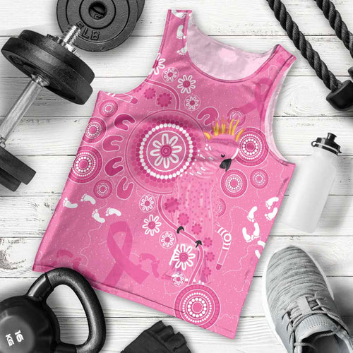 Pink Ribbon Australia Men Tank Top Breast Cancer Awareness Aboriginal Cacatua leadbeateri - Aussie Hoodie