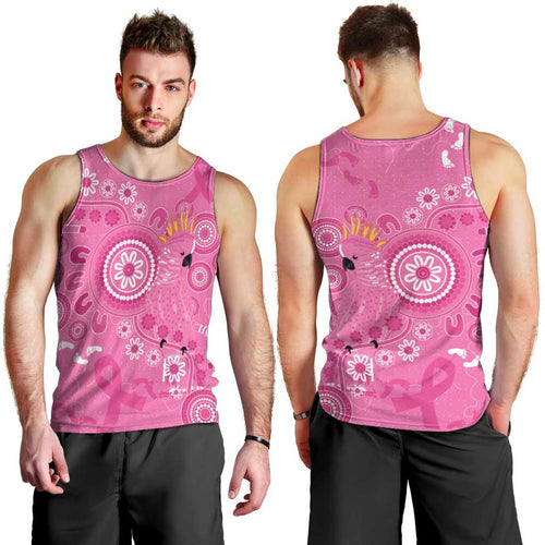 Pink Ribbon Australia Men Tank Top Breast Cancer Awareness Aboriginal Cacatua leadbeateri - Aussie Hoodie