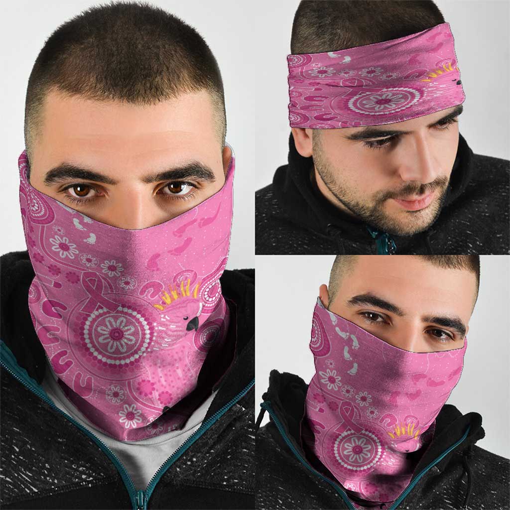 Pink Ribbon Australia Neck Gaiter Breast Cancer Awareness Aboriginal Cacatua leadbeateri - Aussie Hoodie