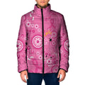 Pink Ribbon Australia Padded Jacket Breast Cancer Awareness Aboriginal Cacatua leadbeateri - Aussie Hoodie