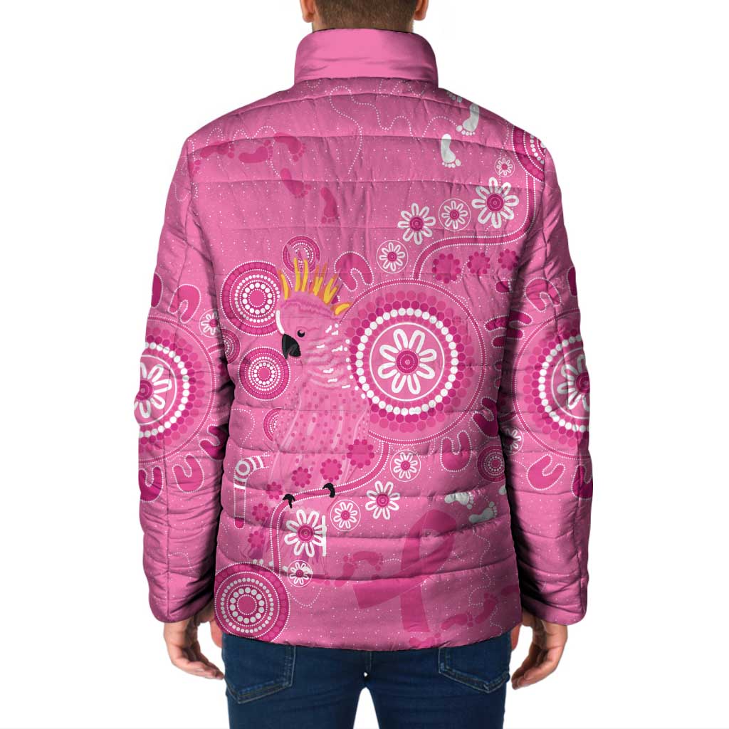 Pink Ribbon Australia Padded Jacket Breast Cancer Awareness Aboriginal Cacatua leadbeateri - Aussie Hoodie