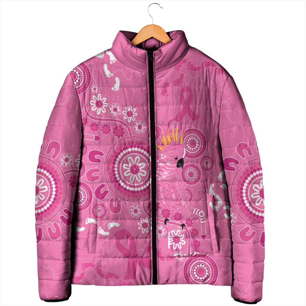 Pink Ribbon Australia Padded Jacket Breast Cancer Awareness Aboriginal Cacatua leadbeateri - Aussie Hoodie