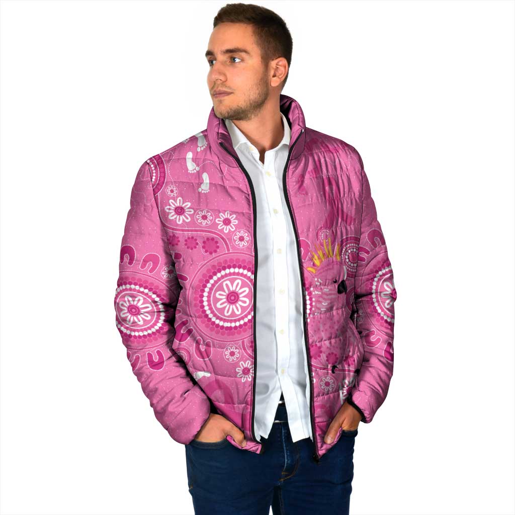 Pink Ribbon Australia Padded Jacket Breast Cancer Awareness Aboriginal Cacatua leadbeateri - Aussie Hoodie