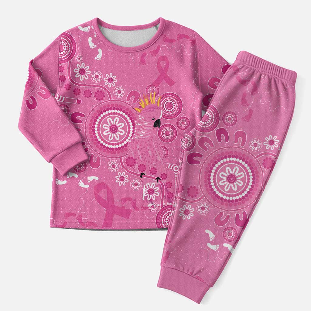 Pink Ribbon Australia Christmas Pajama Set Breast Cancer Awareness Aboriginal Cacatua leadbeateri - Aussie Hoodie