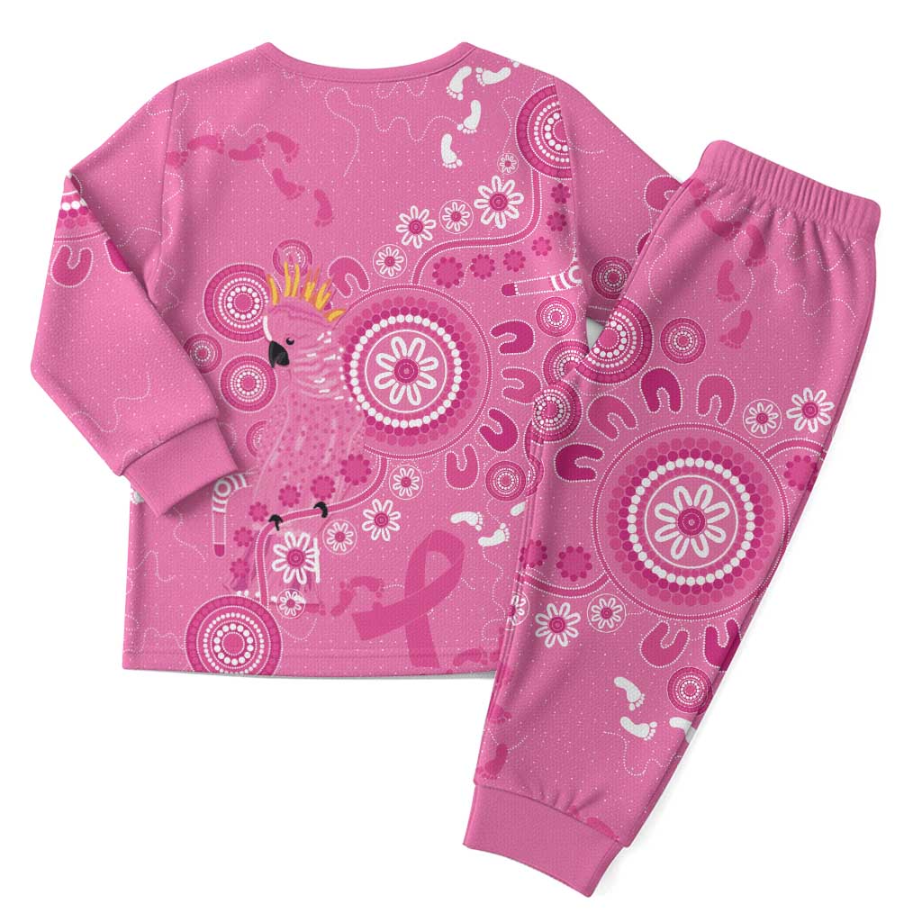 Pink Ribbon Australia Christmas Pajama Set Breast Cancer Awareness Aboriginal Cacatua leadbeateri - Aussie Hoodie